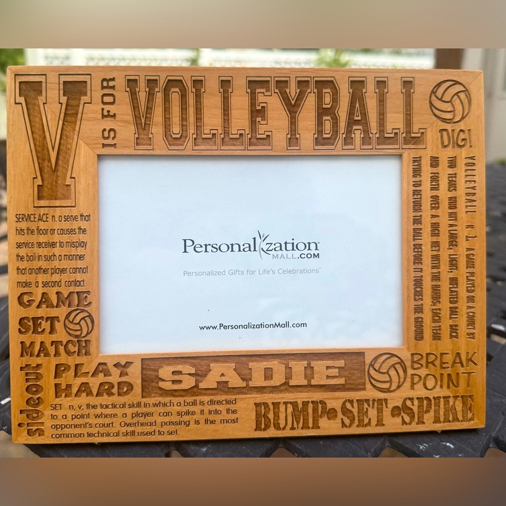 Personalized Wooden Volleyball Photo Frame  - Sadie